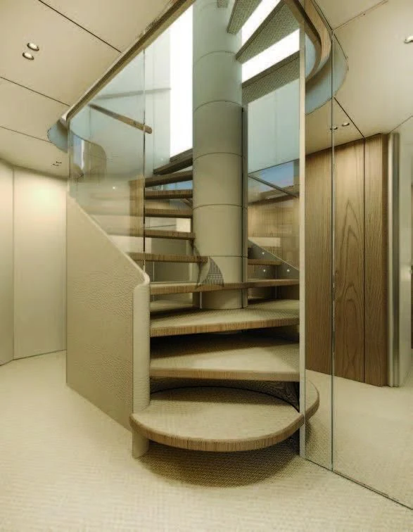 a large glass display case aboard KOJU Yacht for Sale
