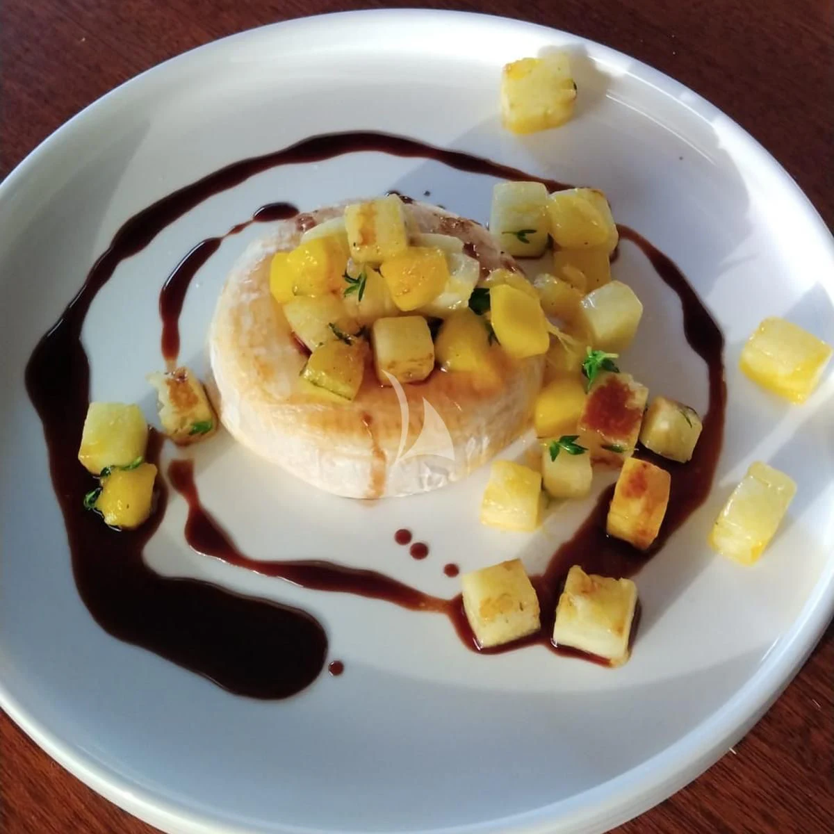 a plate of food aboard QUESTA VITA Yacht for Sale