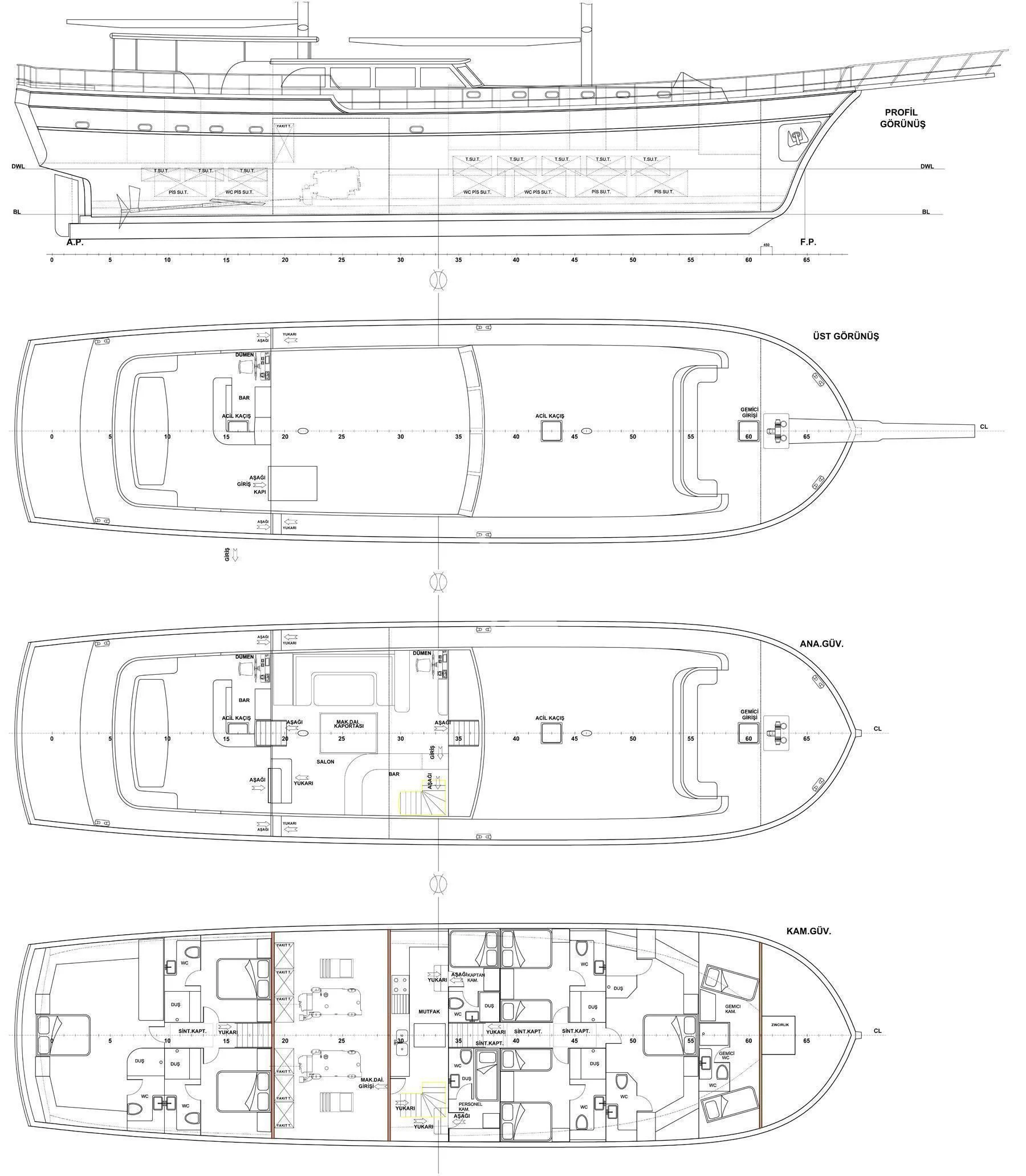 diagram aboard QUESTA VITA Yacht for Sale