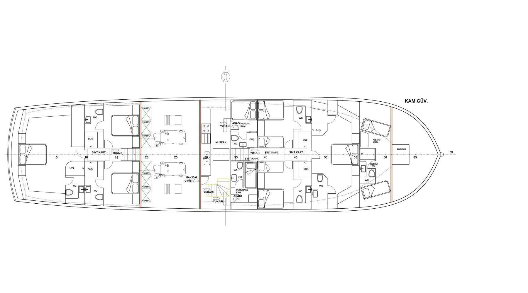 diagram, engineering drawing aboard QUESTA VITA Yacht for Sale