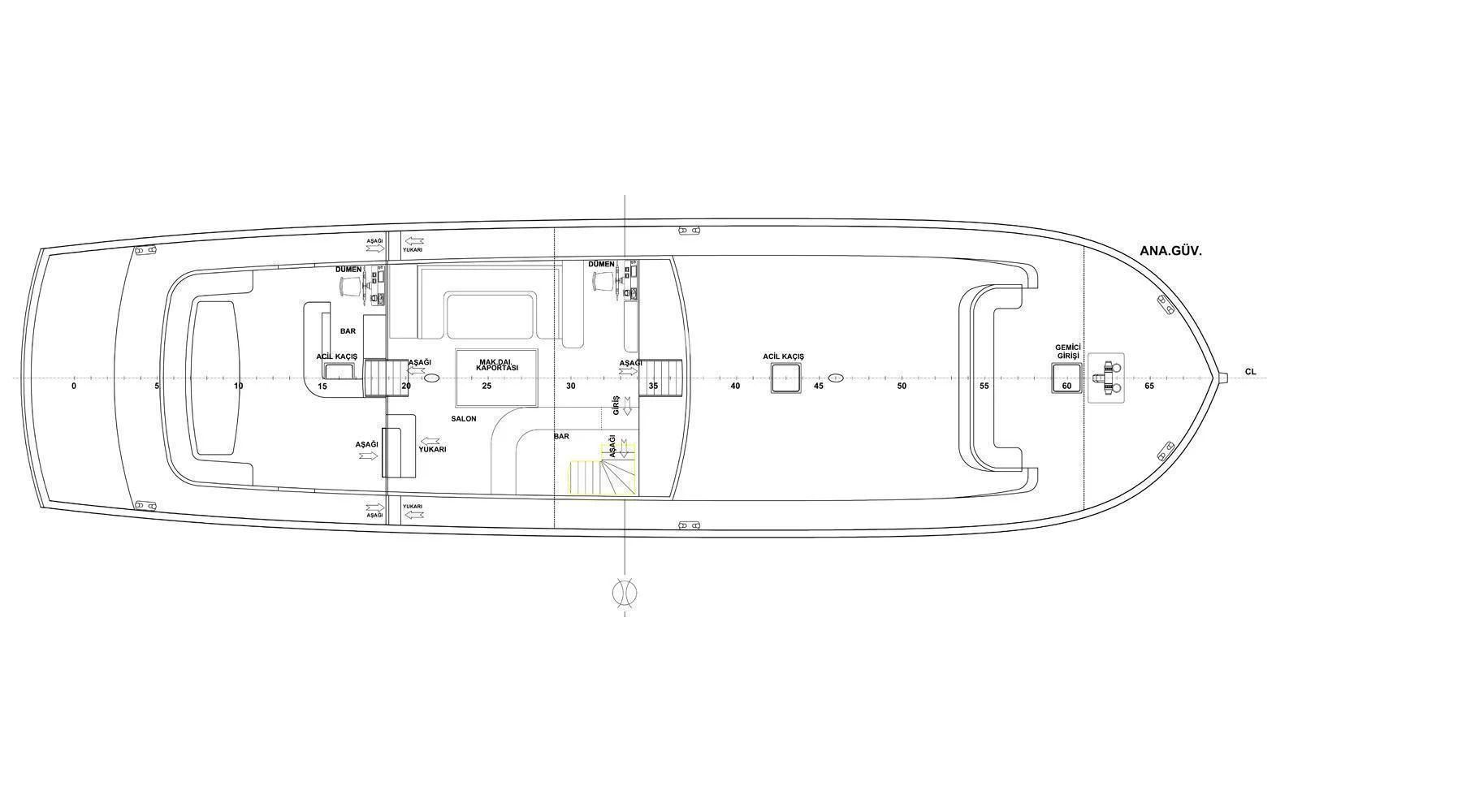 diagram, engineering drawing aboard QUESTA VITA Yacht for Sale