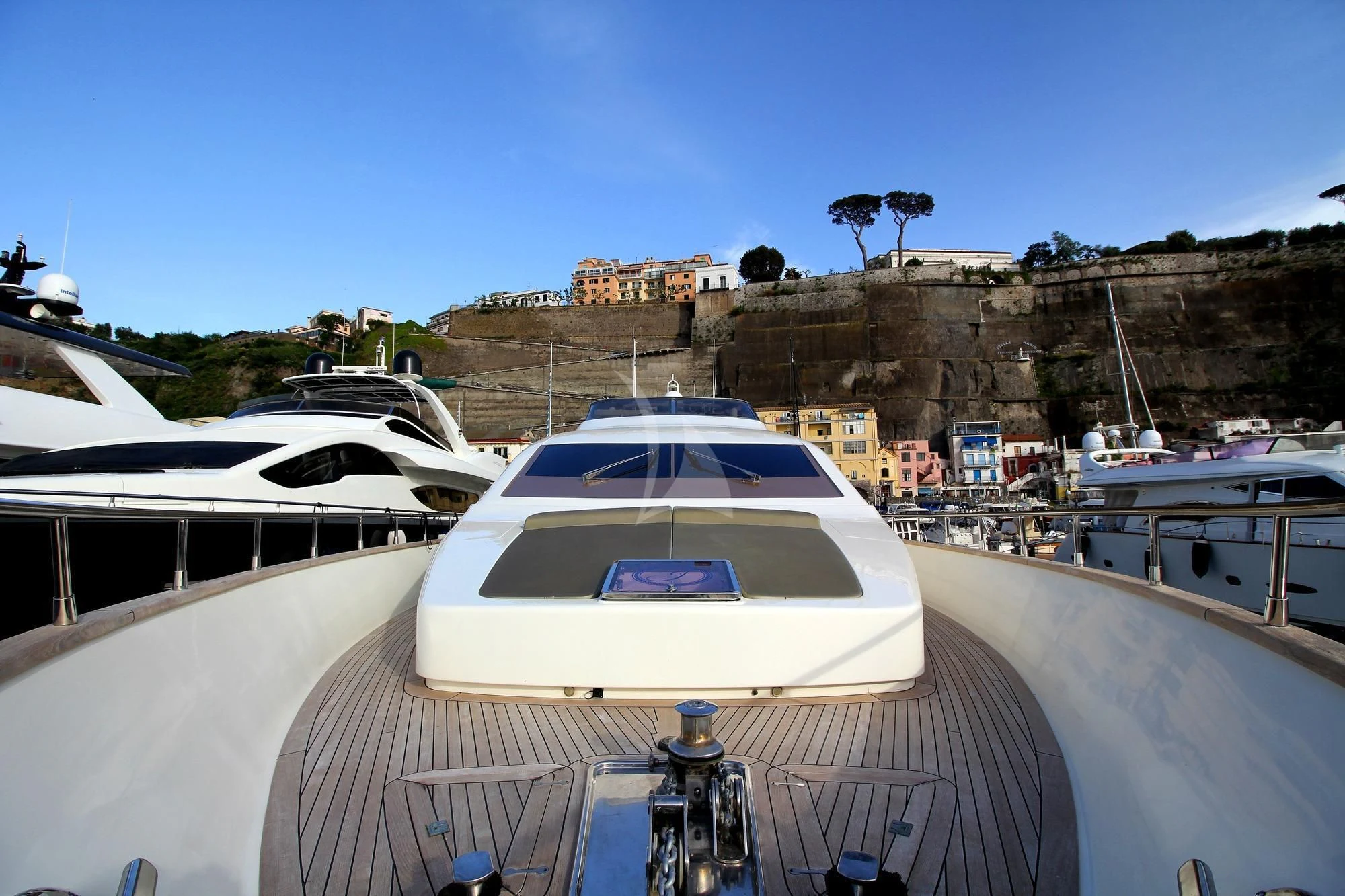 a boat on a deck aboard JAUNI Yacht for Sale