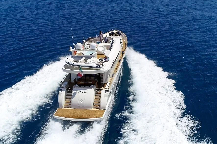 a boat on the water aboard JAUNI Yacht for Sale