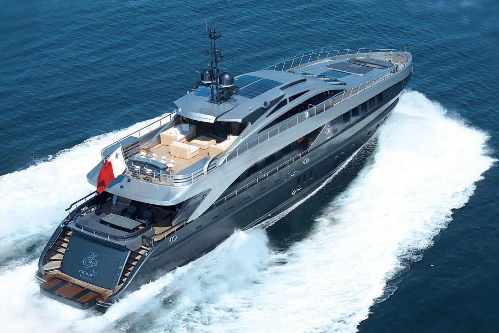 a ship in the water aboard RL NOOR Yacht for Sale