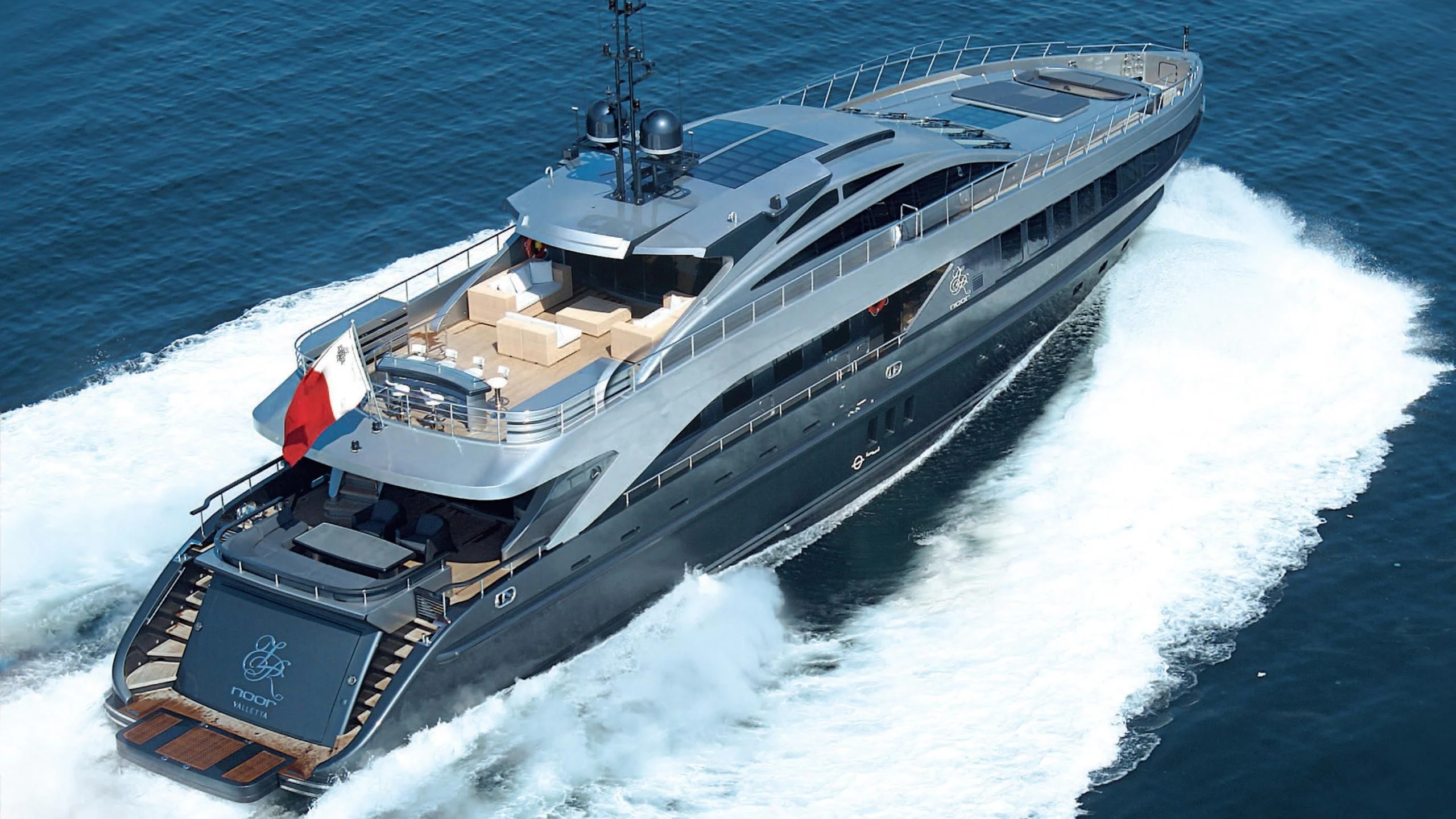 a ship on the water aboard RL NOOR Yacht for Sale