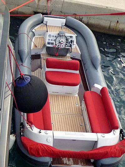 a car engine with a red seat aboard RL NOOR Yacht for Sale