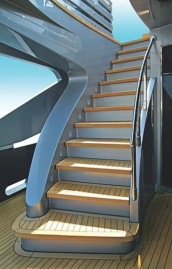 a set of stairs leading up to a blue sky aboard RL NOOR Yacht for Sale