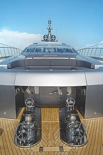 a car on a deck aboard RL NOOR Yacht for Sale