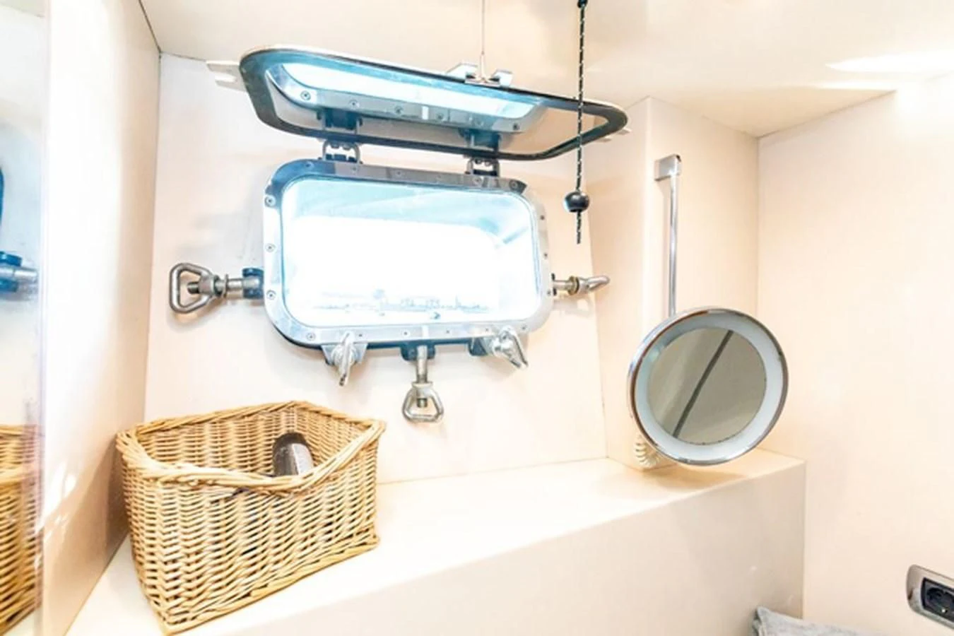 a blue machine with a basket aboard HISTORY Yacht for Sale