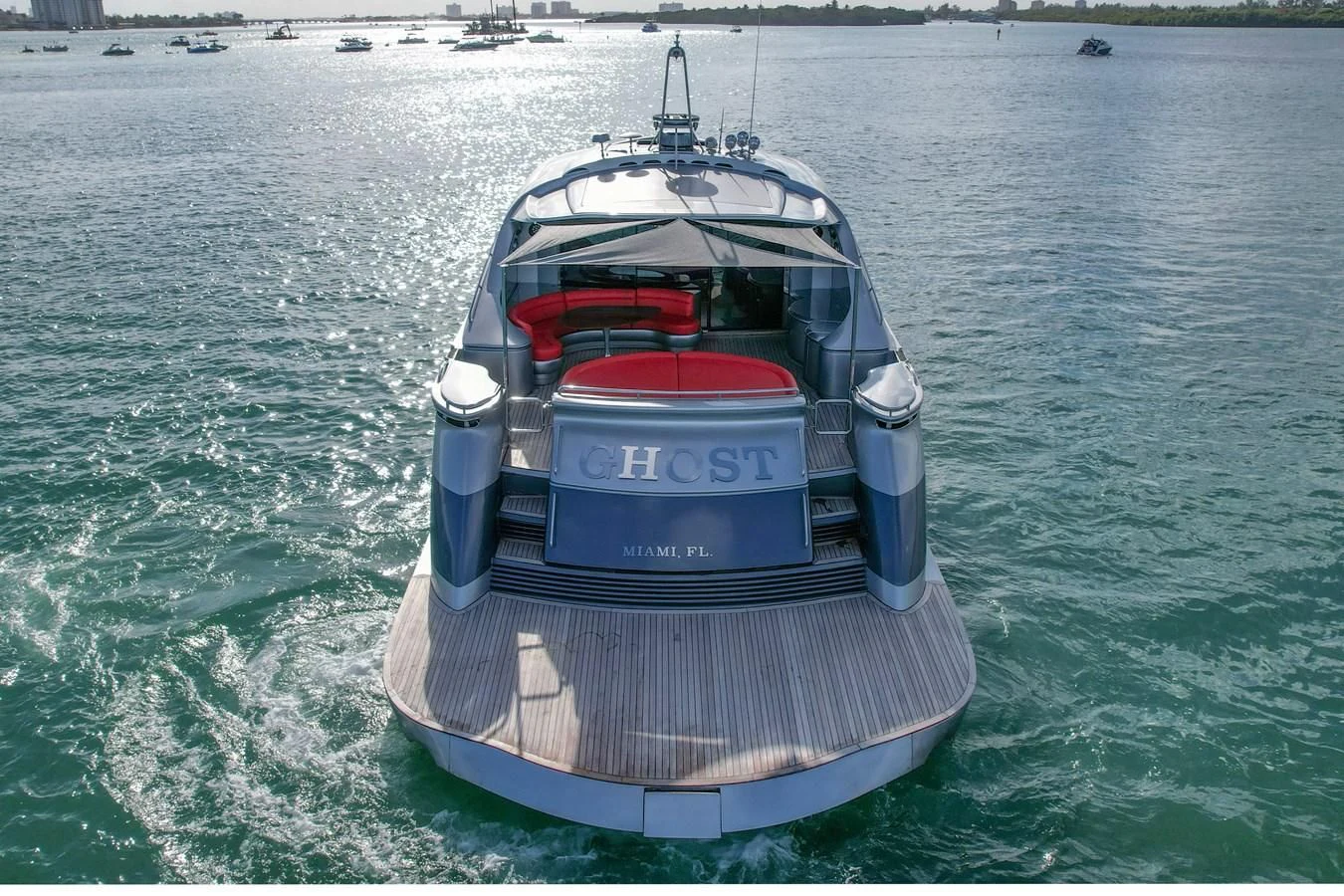 a boat in the water aboard PERSHING 88/07 Yacht for Sale