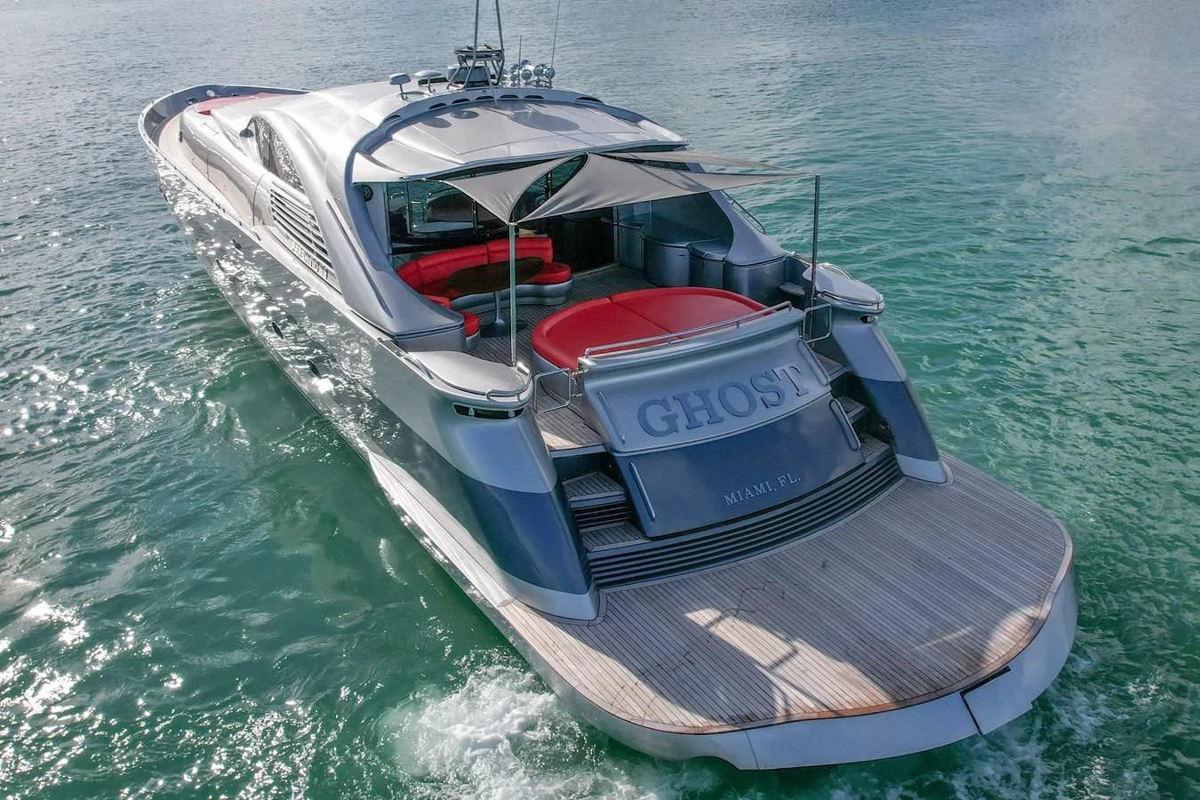 a boat on the water aboard PERSHING 88/07 Yacht for Sale