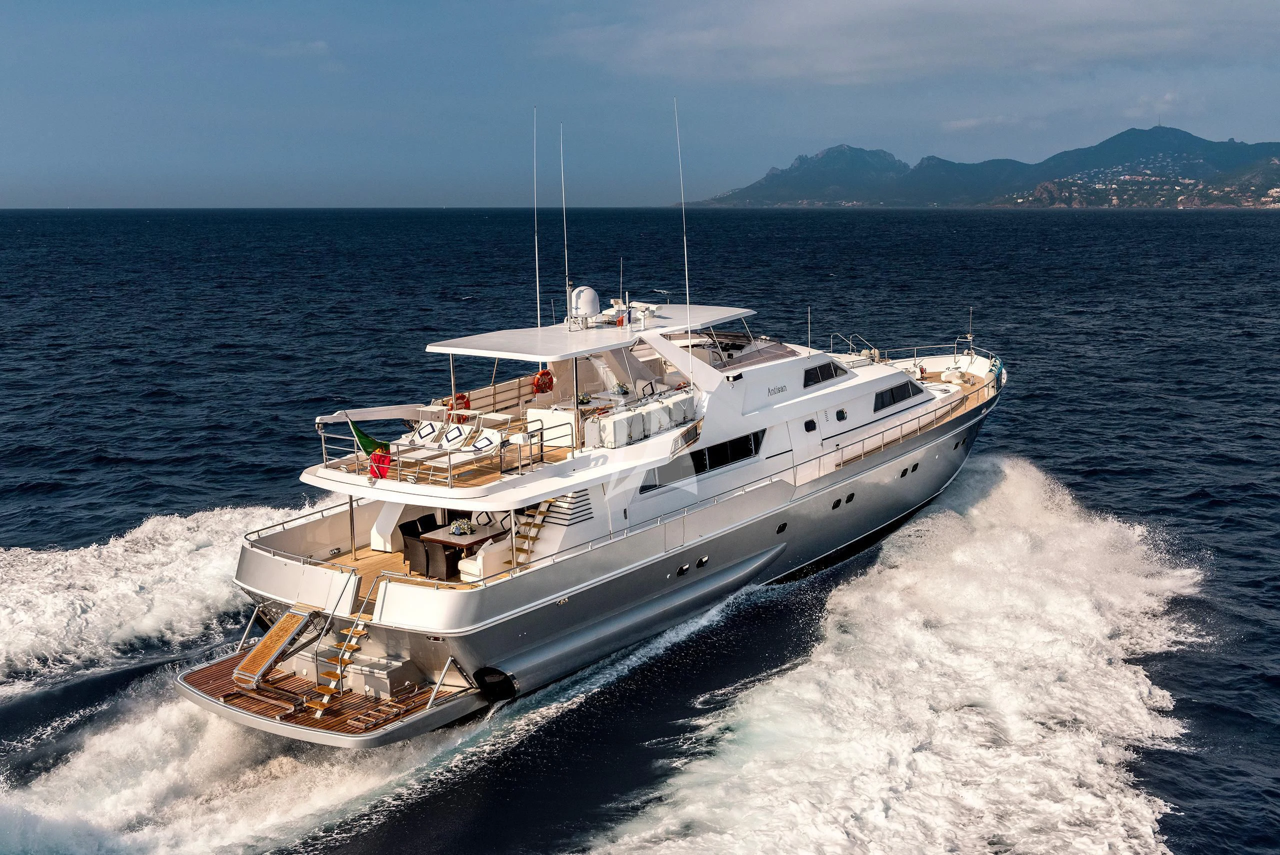 a boat on the water aboard ANTISAN Yacht for Charter