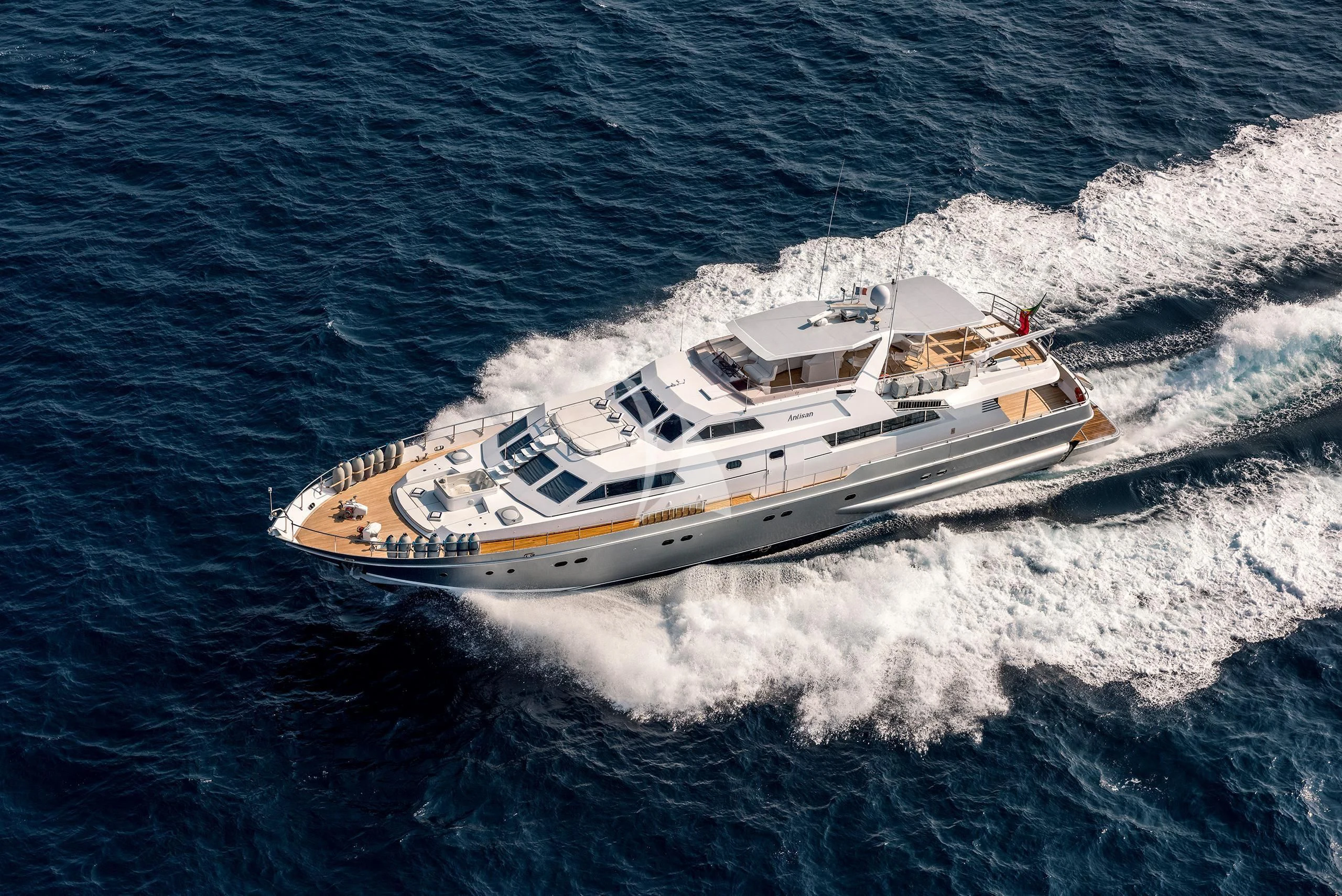 a ship on the water aboard ANTISAN Yacht for Charter