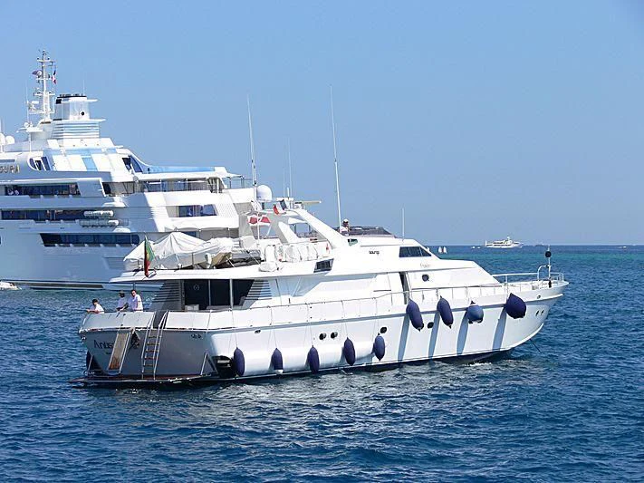 a group of boats in the water aboard ANTISAN Yacht for Charter