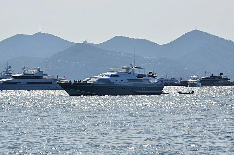 a group of boats in the water aboard ANTISAN Yacht for Charter