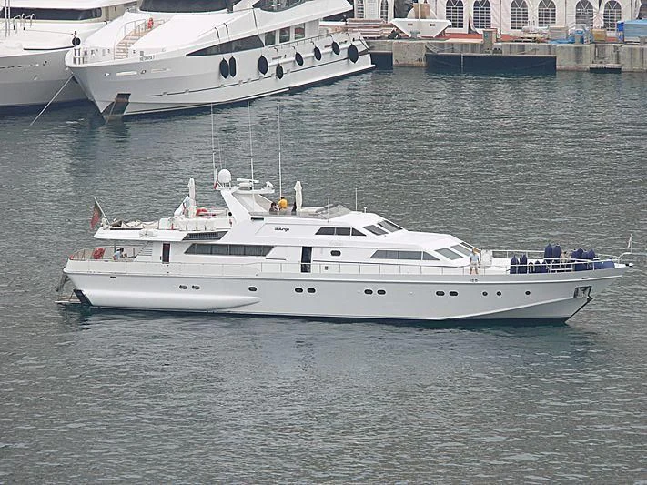 a group of boats in a harbor aboard ANTISAN Yacht for Charter