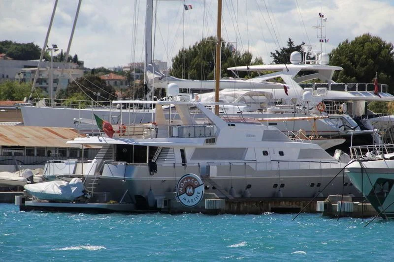 a boat in the water aboard ANTISAN Yacht for Charter