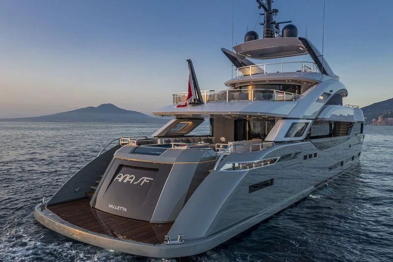 a large boat in the water aboard ARIA SF Yacht for Sale