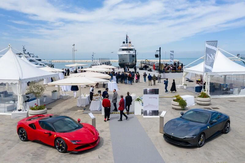 a group of people at an event aboard ARIA SF Yacht for Sale