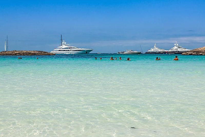 a group of people in the water aboard SPACE Y Yacht for Sale