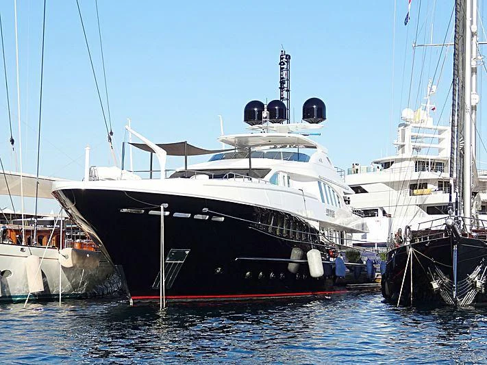 a large boat in the water aboard SPACE Y Yacht for Sale