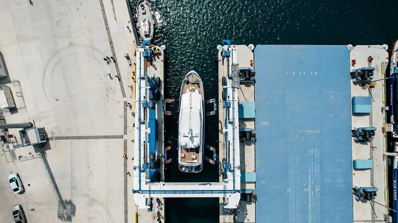 a large white rocket aboard LEMANJA Yacht for Sale