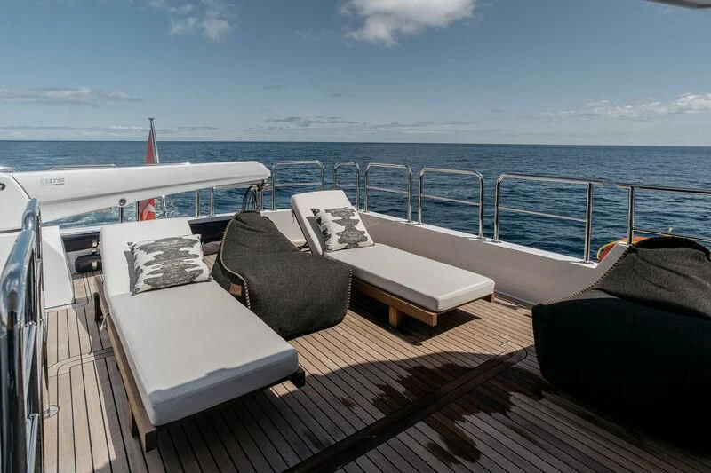a boat on a deck aboard LEMANJA Yacht for Sale