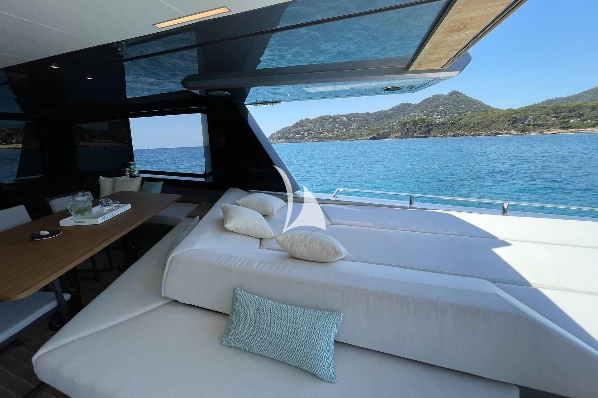 a bed on a boat aboard WHY 200 Yacht for Sale