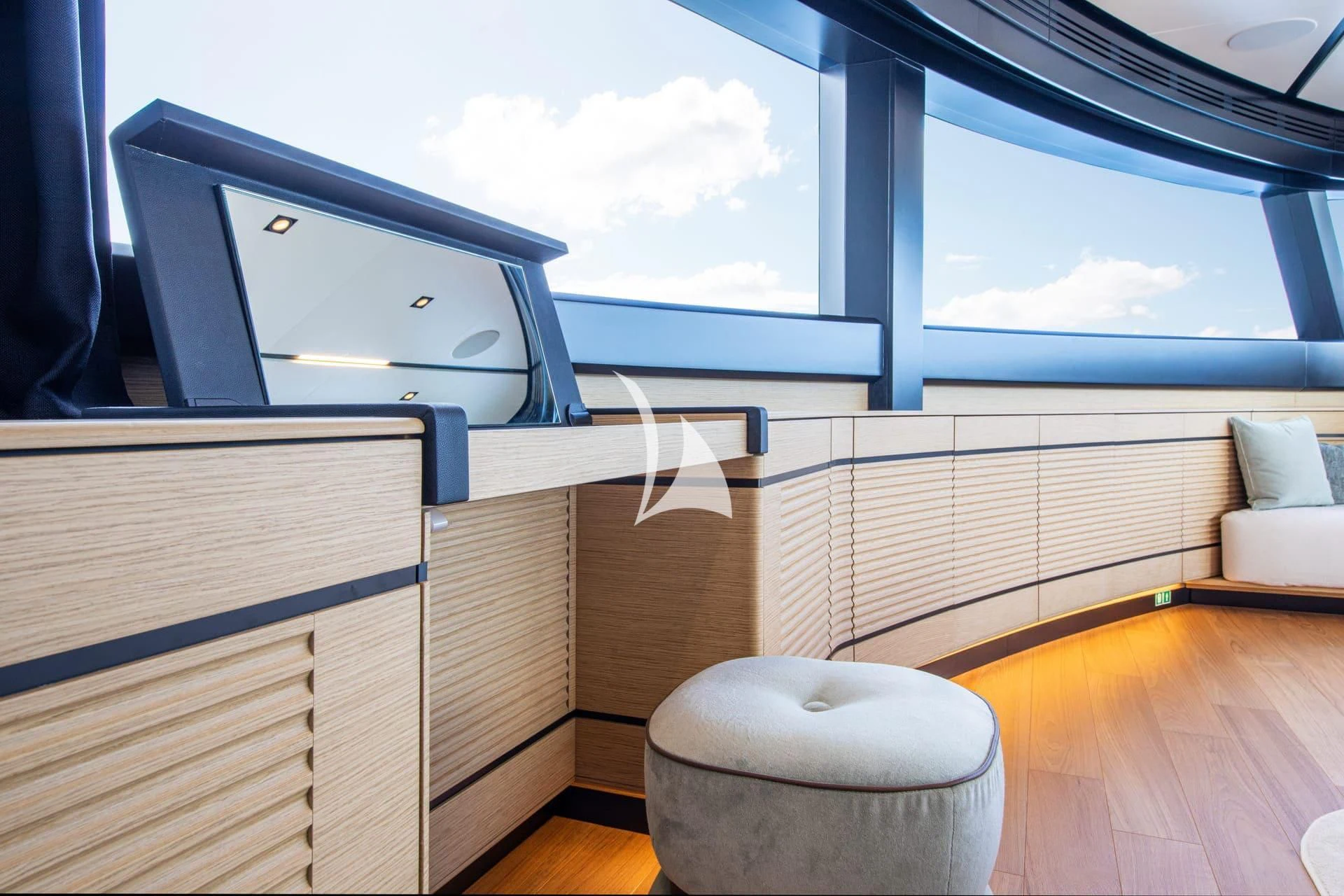 a room with a large window aboard WHY 200 Yacht for Sale