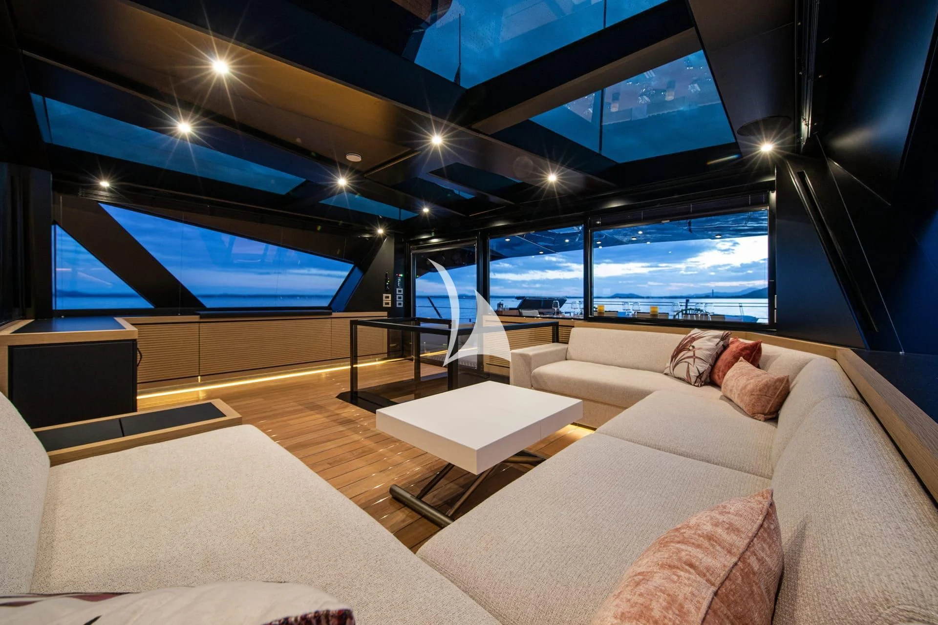a room with a couch and a table aboard WHY 200 Yacht for Sale