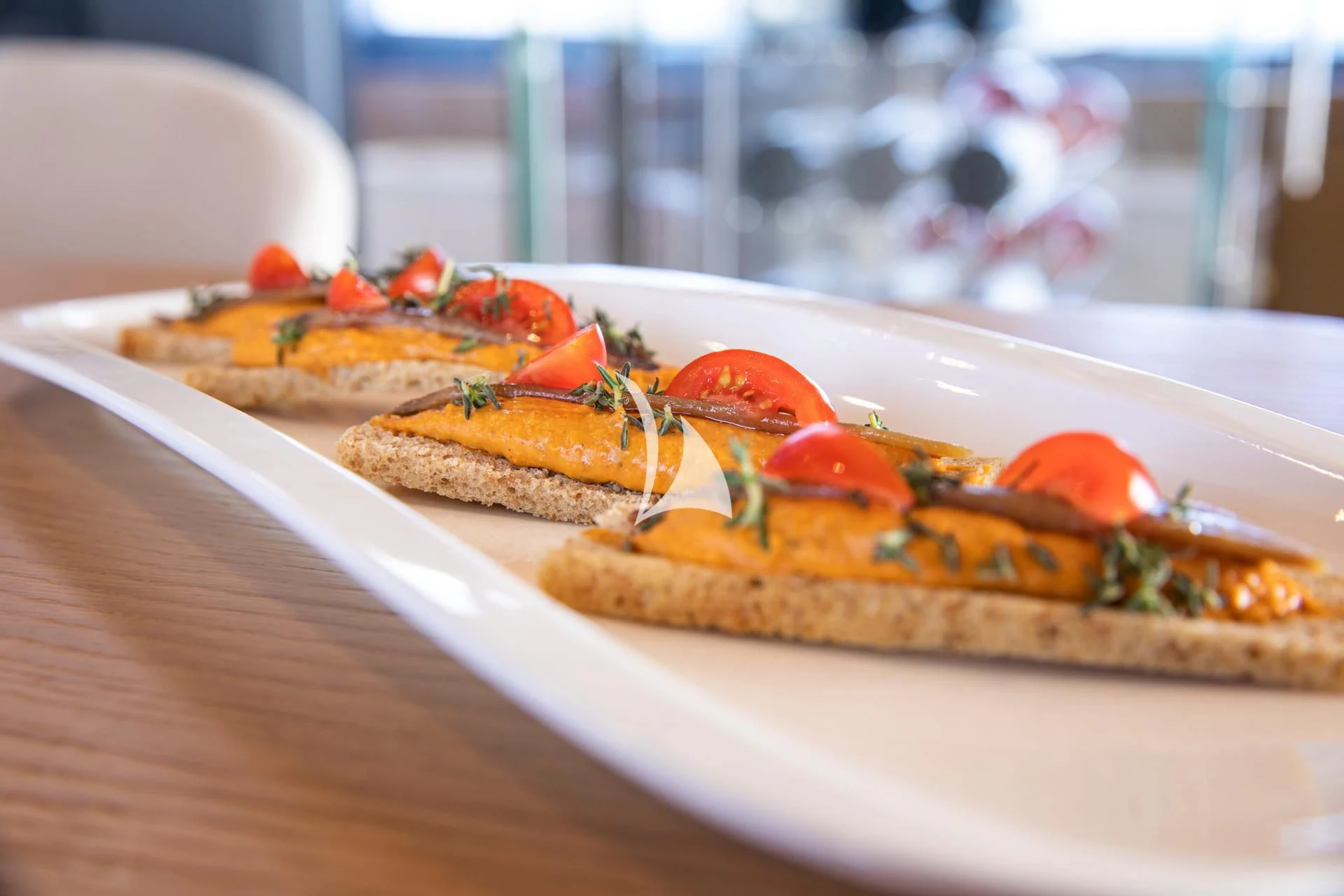 a plate of food aboard WHY 200 Yacht for Sale