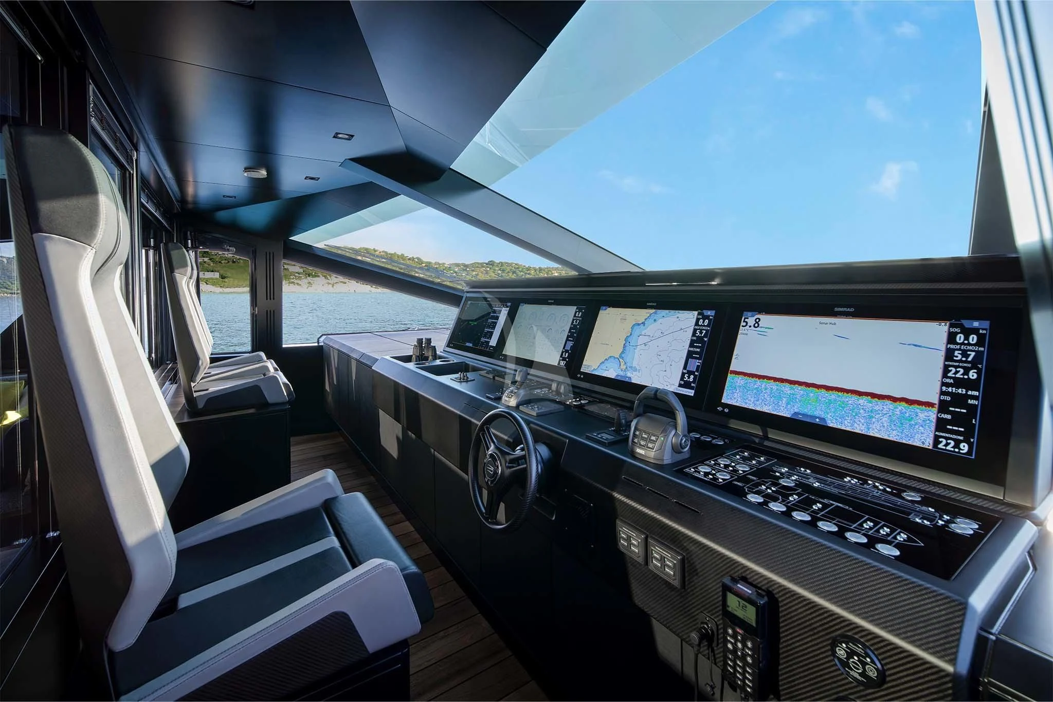 inside of a car aboard WHY 200 Yacht for Sale