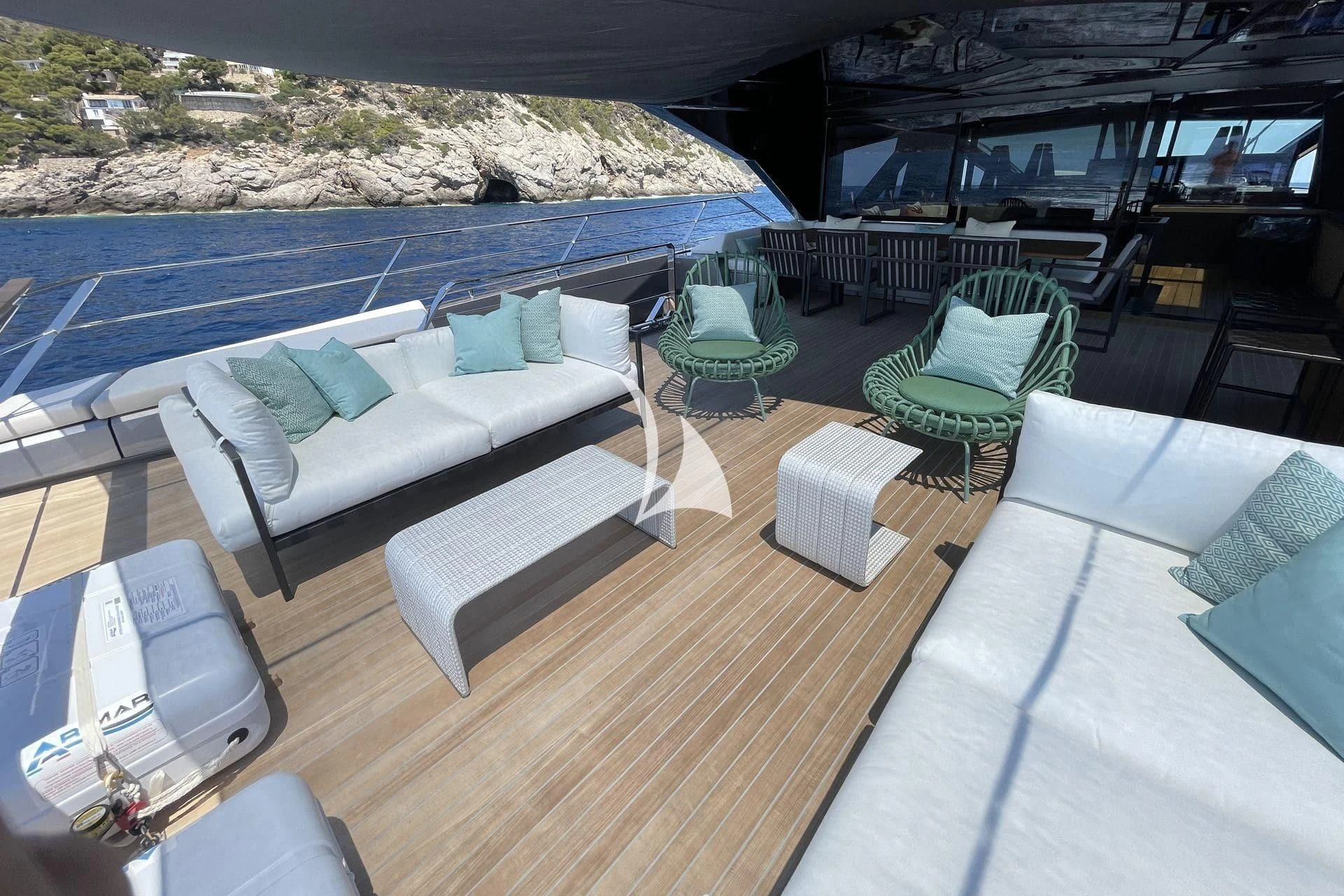 a lounge area with a couch and chairs aboard WHY 200 Yacht for Sale