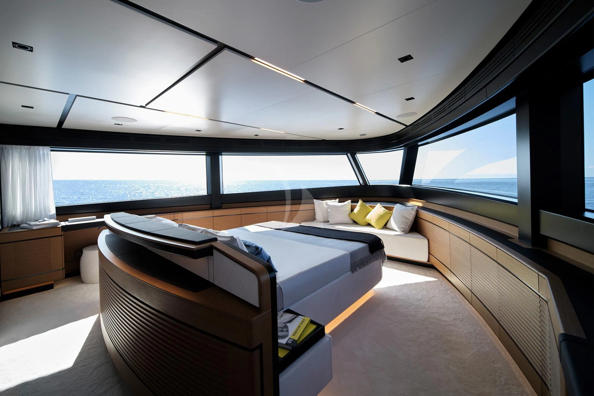 a room with a bed and a chair aboard WHY 200 Yacht for Sale
