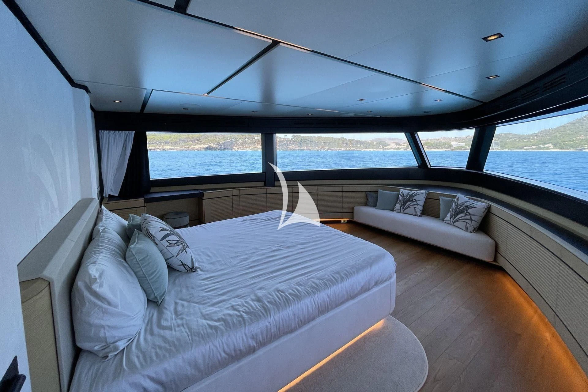 a room with a view of the ocean and the ocean aboard WHY 200 Yacht for Sale