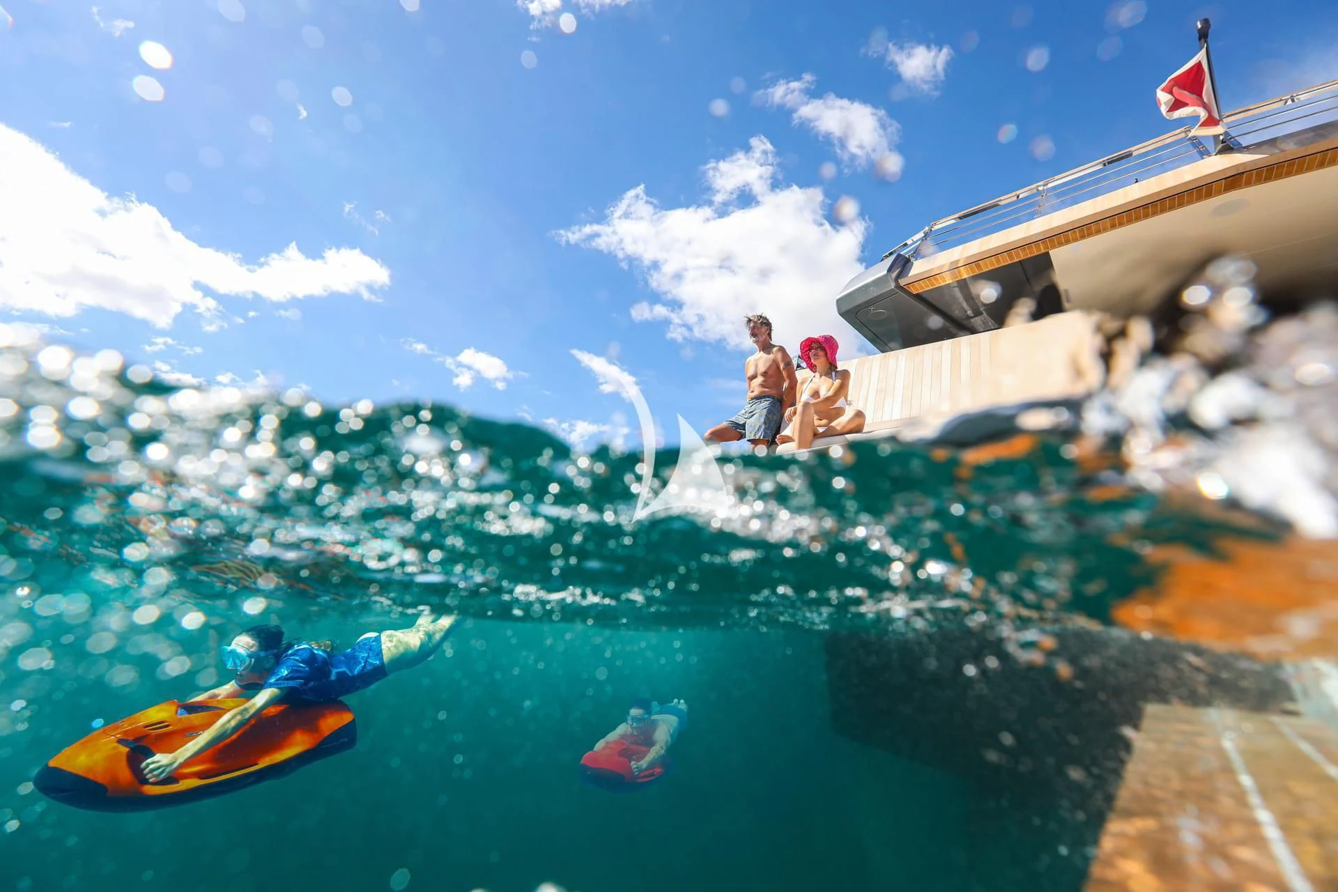 people on a boat in a river aboard WHY 200 Yacht for Sale