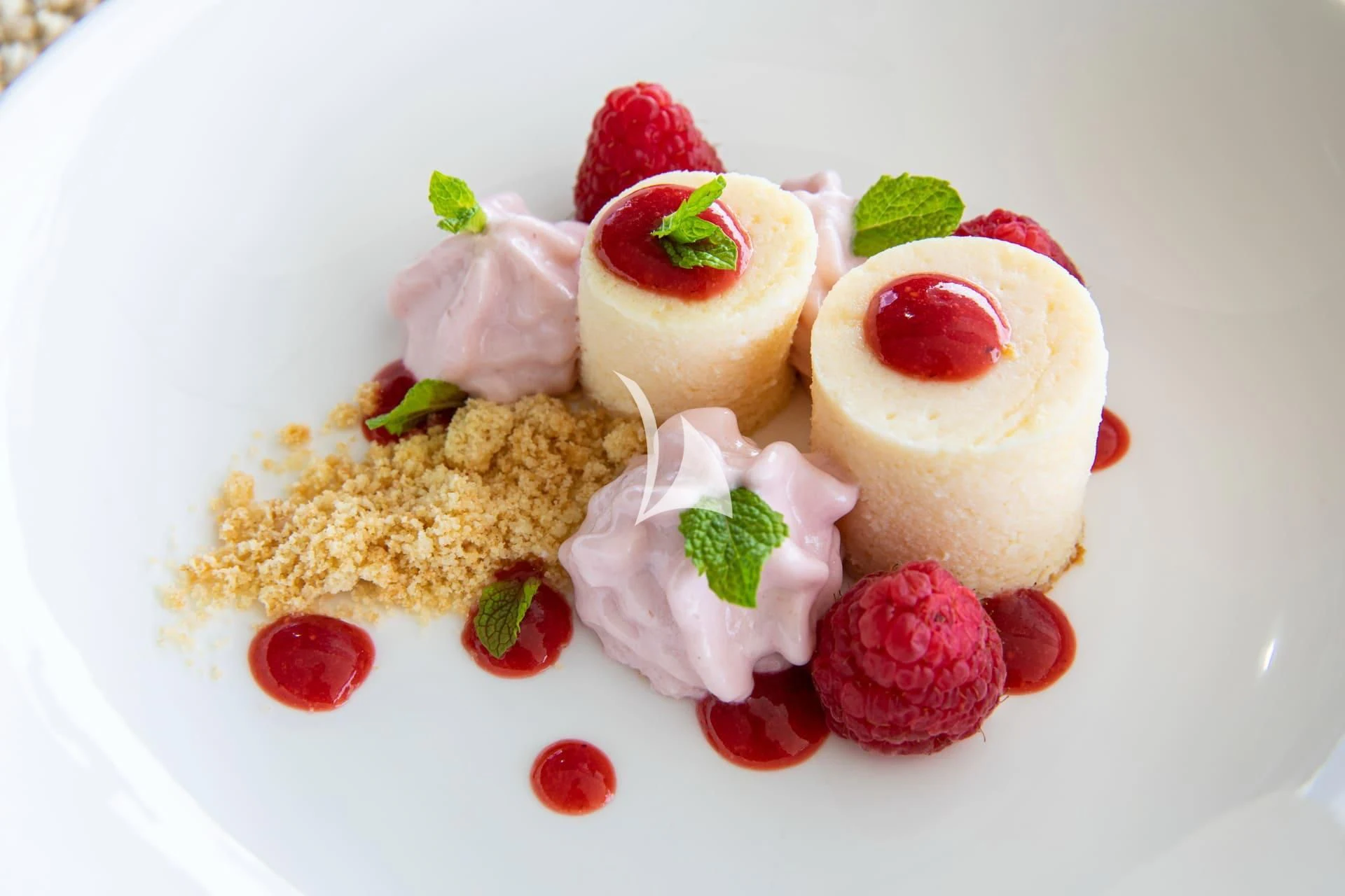 a plate of food aboard WHY 200 Yacht for Sale