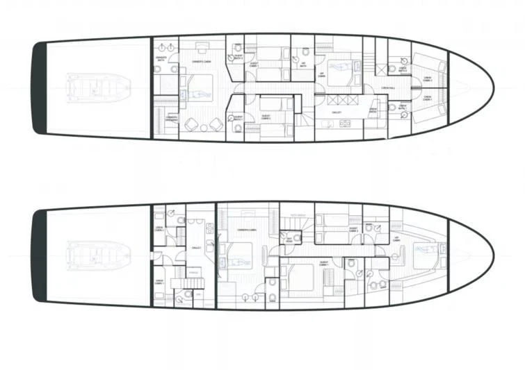 diagram, engineering drawing aboard G96 SPORT Yacht for Sale