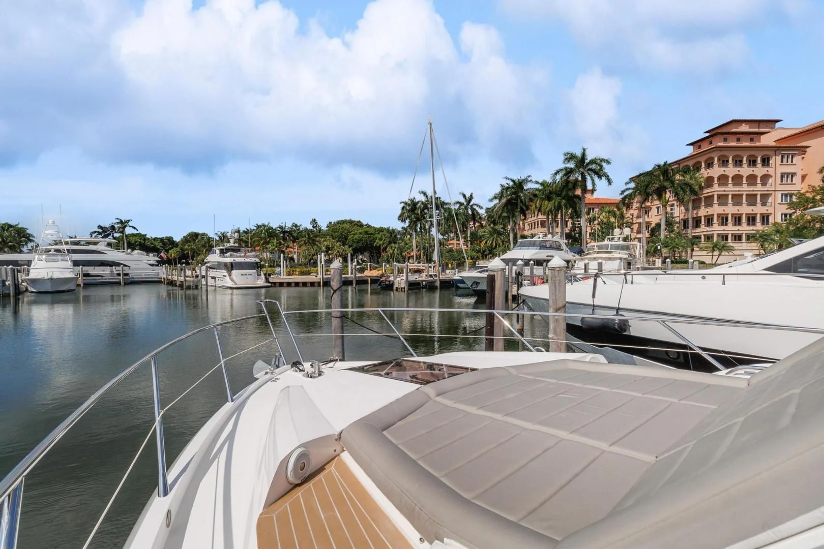 a boat is parked in a harbor aboard JOLLY ROGERS Yacht for Sale