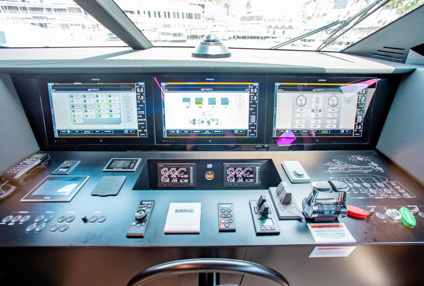 a computer with a variety of electronics aboard CRAZY Yacht for Sale