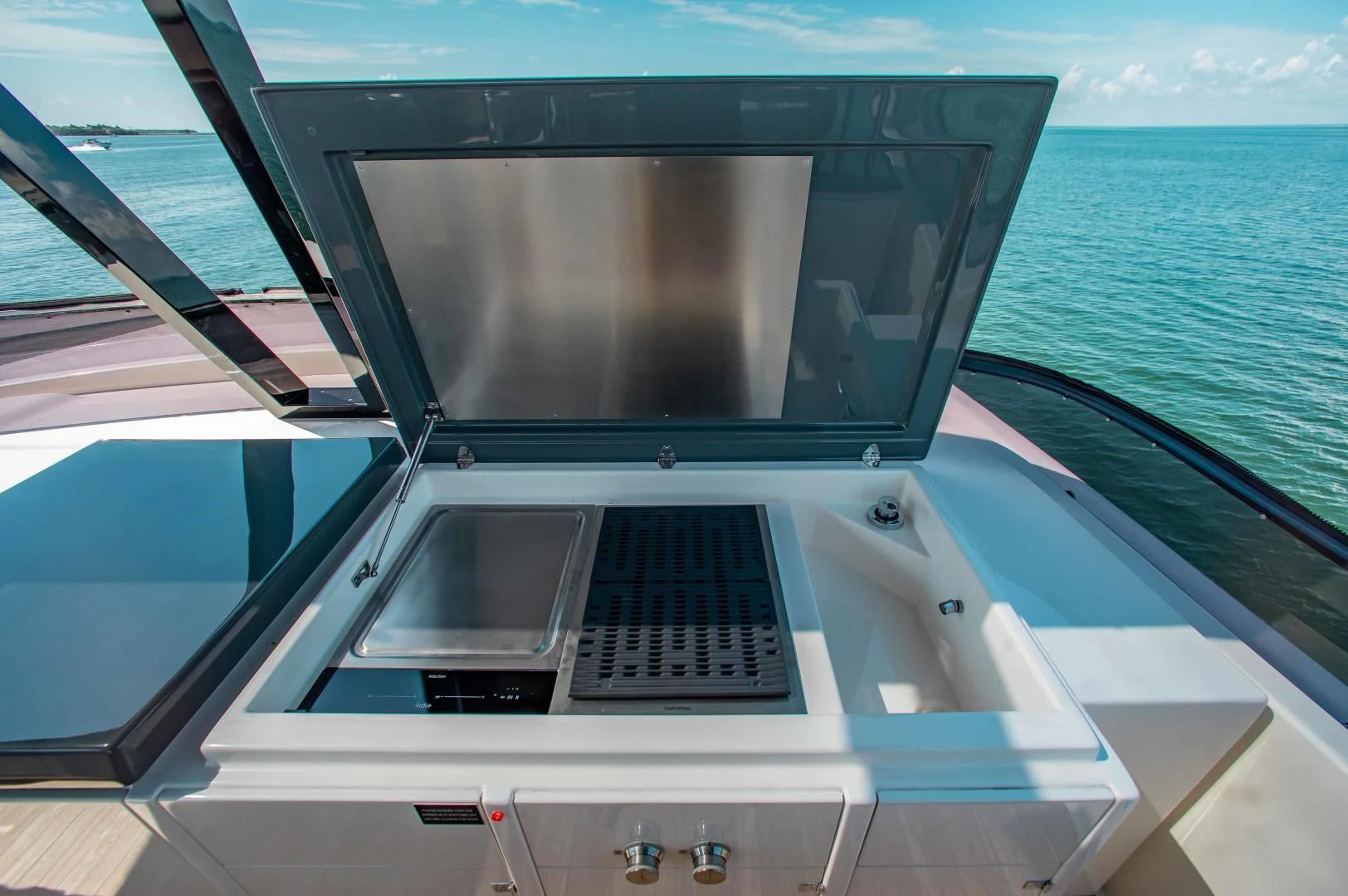the front of a boat aboard CRAZY Yacht for Sale