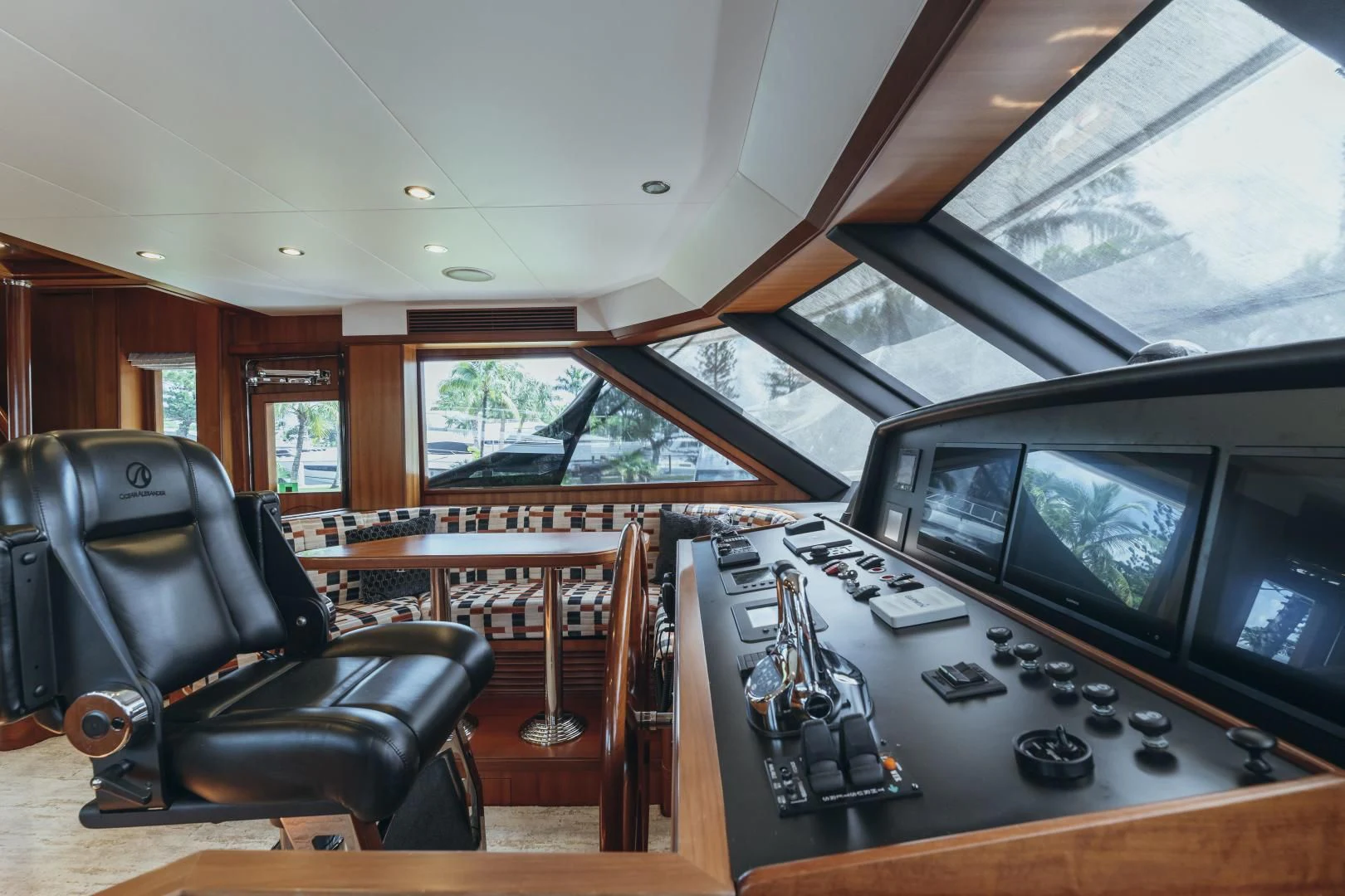 a room with a desk and computer aboard SKULLDUGGERY Yacht for Sale