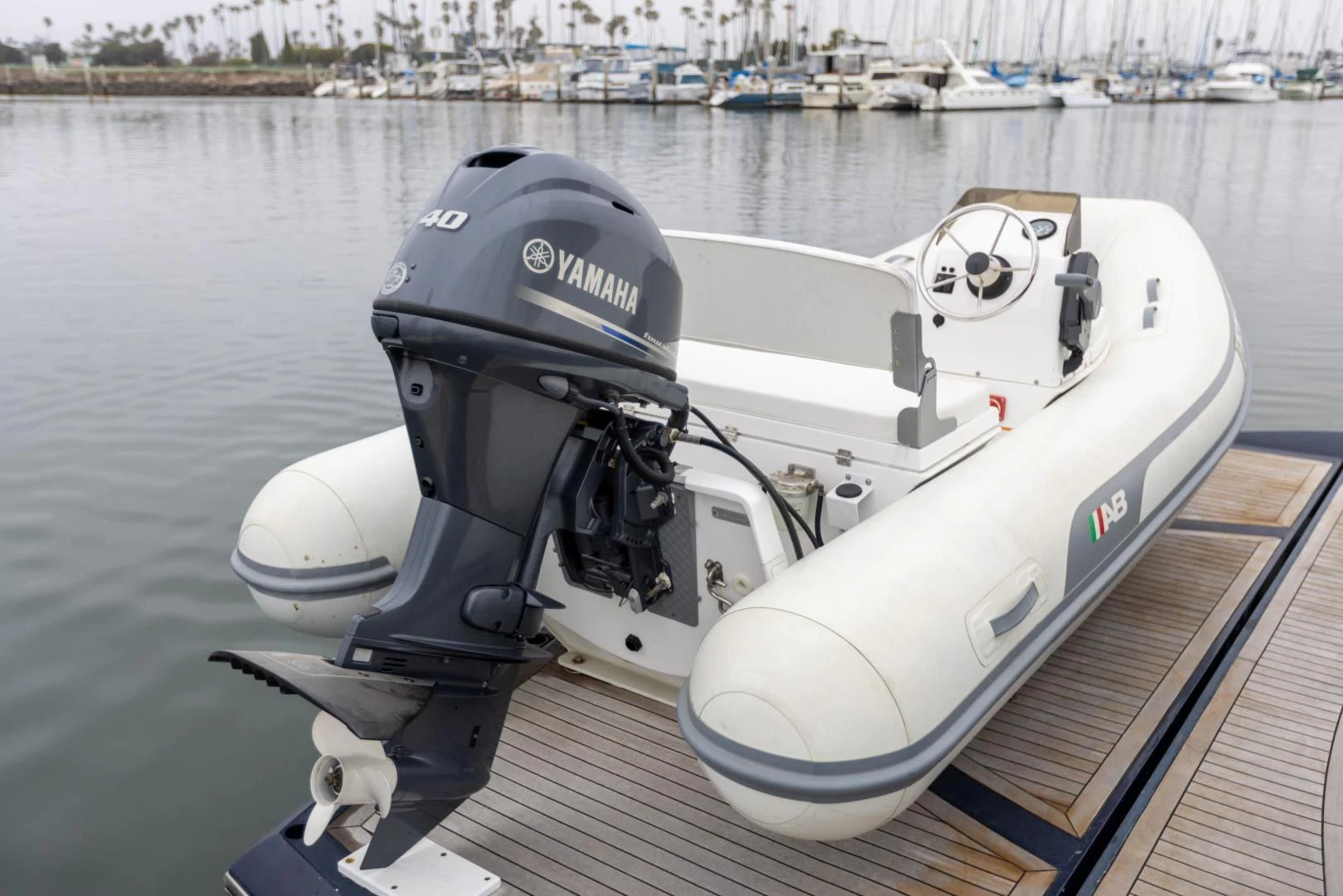 a jet engine on a dock aboard DREAM BIG Yacht for Sale