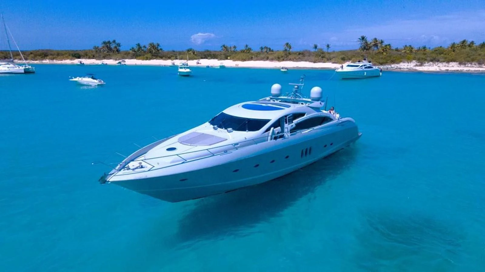 a white yacht in the water aboard SUNSEEKER 84 Yacht for Sale