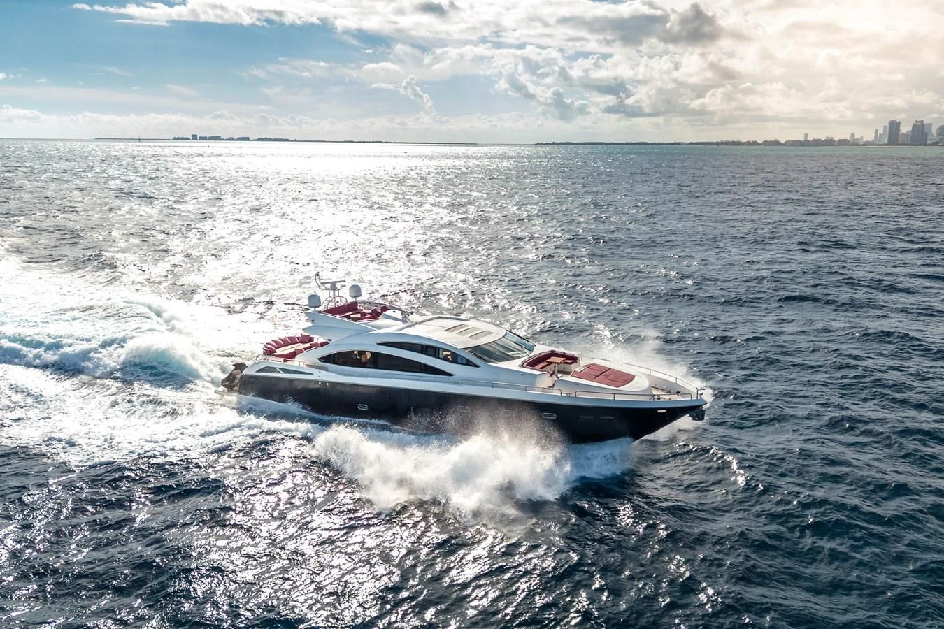 a boat on the water aboard SUNSEEKER 84 Yacht for Sale