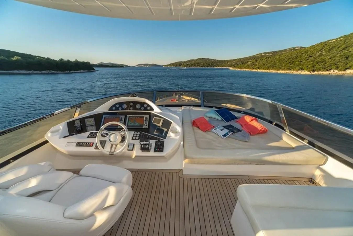 a couple of boats on a boat aboard SUNSEEKER 84 Yacht for Sale