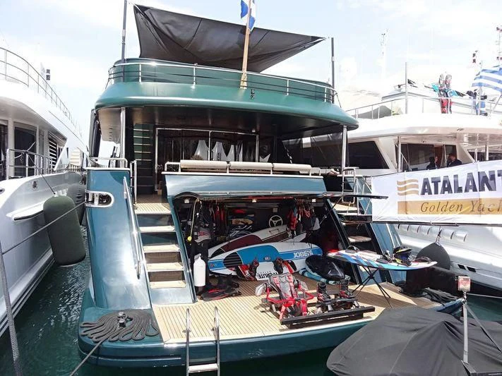 a boat docked at a pier aboard CAN'T REMEMBER Yacht for Sale