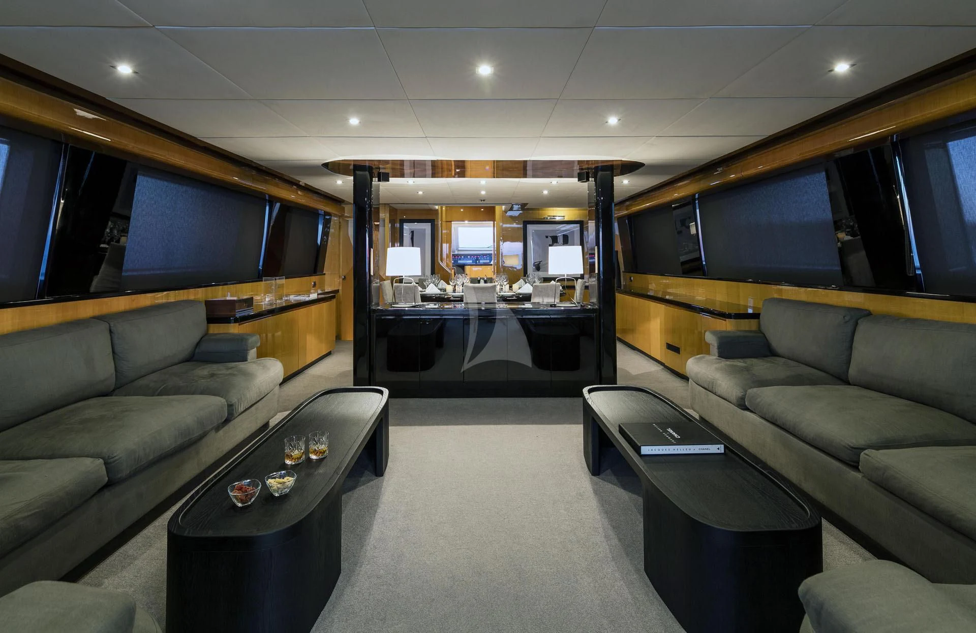 a room with a couch and a table aboard CAN'T REMEMBER Yacht for Sale