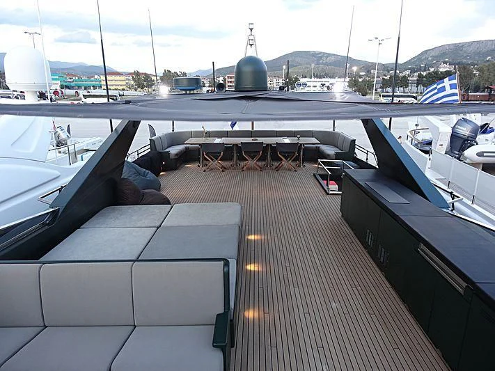a deck with a deck and chairs on it aboard CAN'T REMEMBER Yacht for Sale