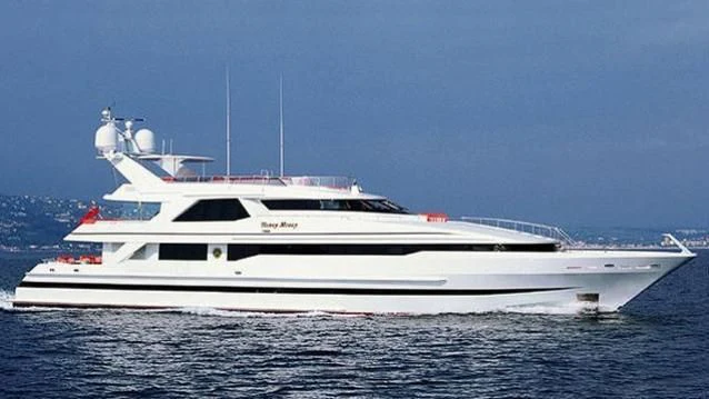 a white yacht in the water aboard HARBOUR MOON Yacht for Sale